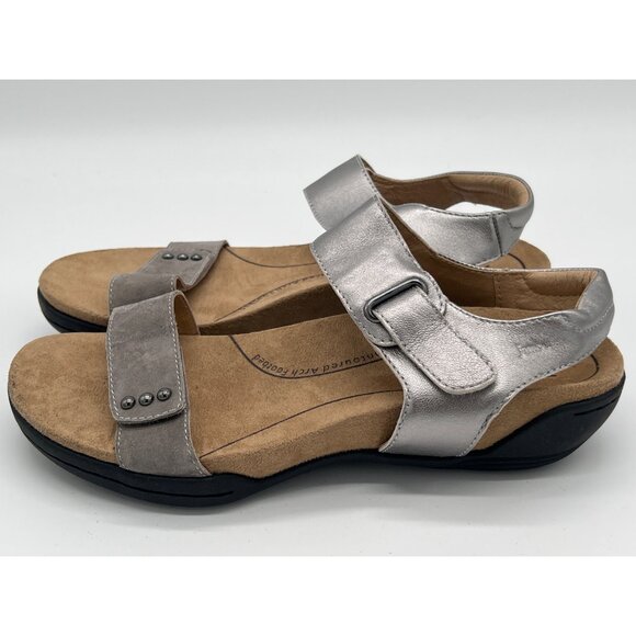 Jambu Morgan Sandals Size 8M Womens Metallic Silver Adjustable Straps Arch Suppo - Picture 3 of 8